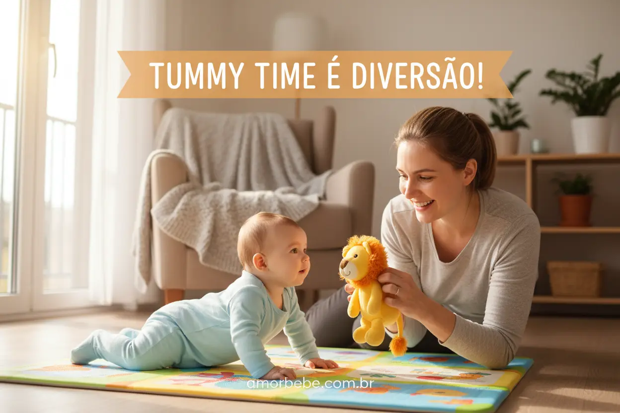 Estimulando o Desenvolvimento do Bebê Desenvolvimento do bebê de 2 meses com tummy time e interação
