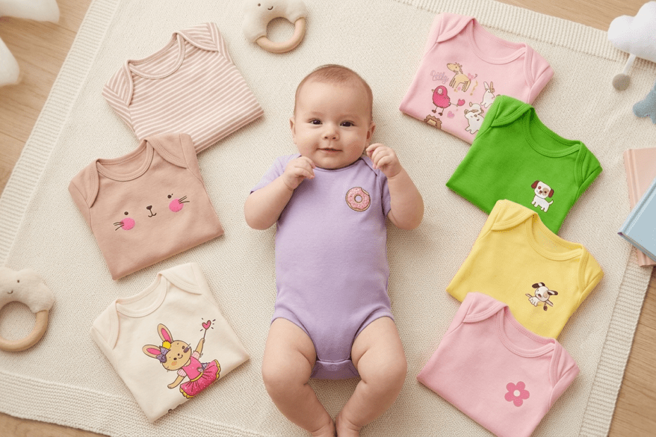 Kit 4 Body Manga Curta Roupa Infantil