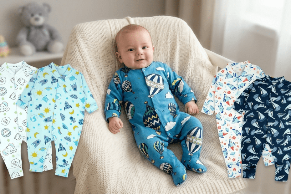 Kit 5 Macacão Para Bebês Menino Estampado