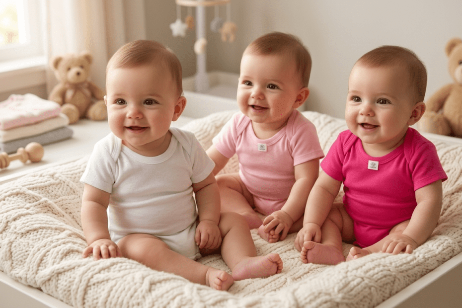 Kit Com 3 Bodies Manga Curta Para Bebê