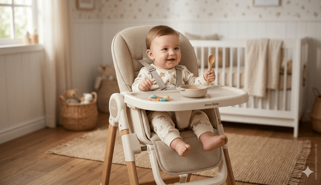 Cadeira de alimentação para bebê.