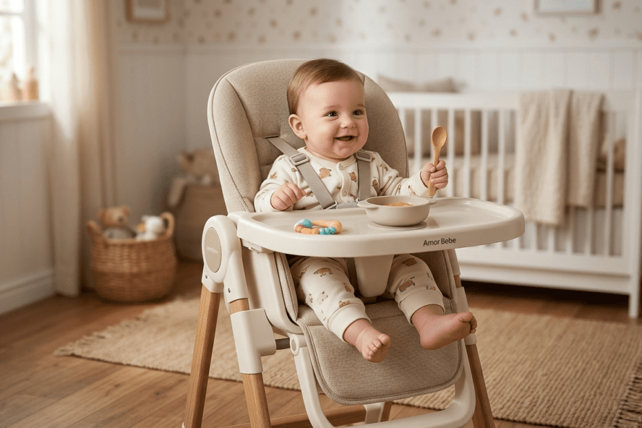 Cadeira de alimentação para bebê.