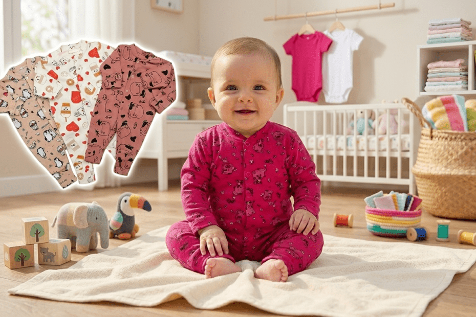 Kit 5 Macacão Para Bebês Menina Estampado