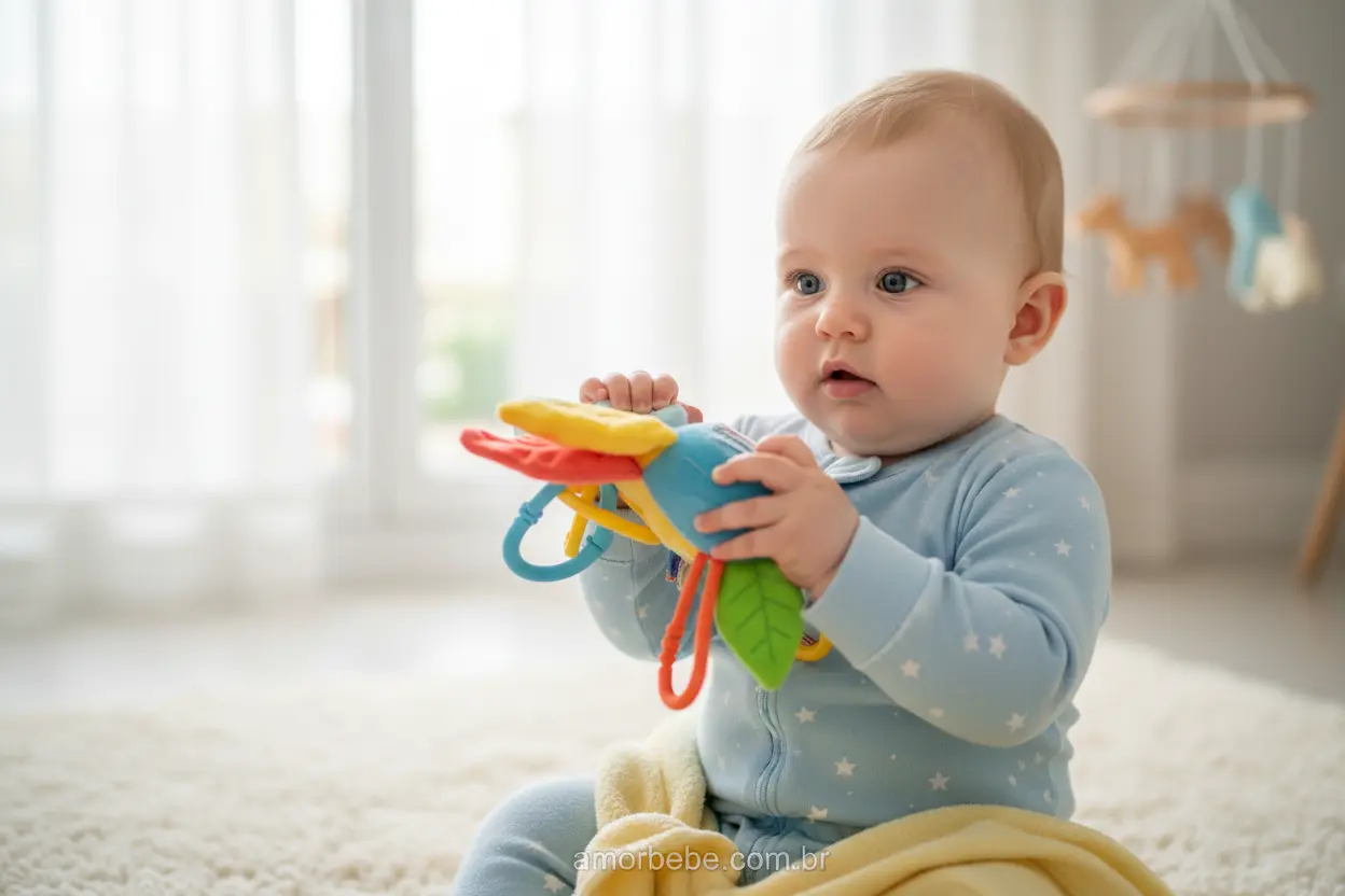 Habilidades motoras do bebê de 4 meses