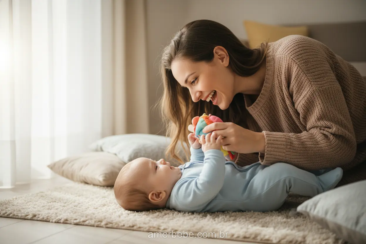 Brincadeiras e vínculo afetivo com bebê de 4 meses
