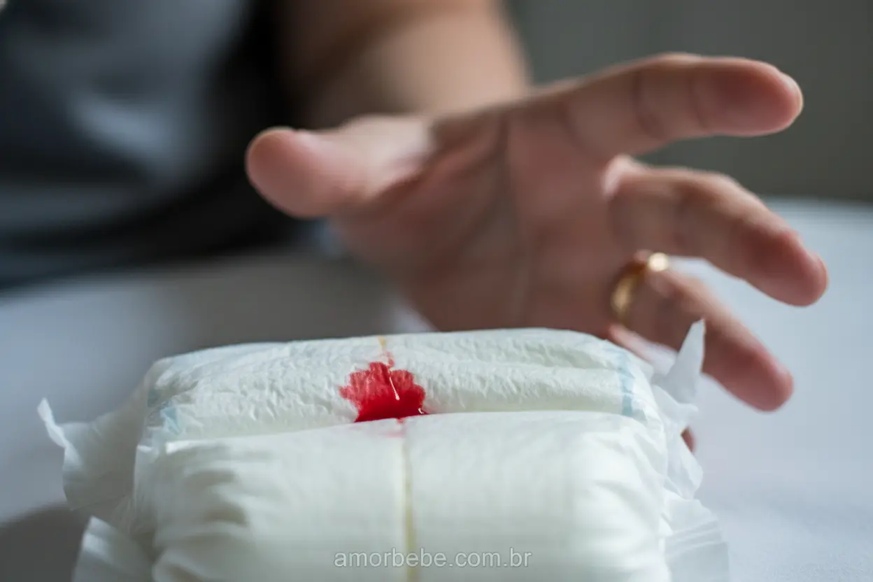 Sinais de Alerta no Cocô Fralda de bebê com cocô com sangue
